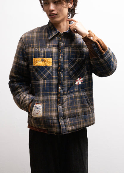 [KHOKI] Vintage-effect Checked Puffer