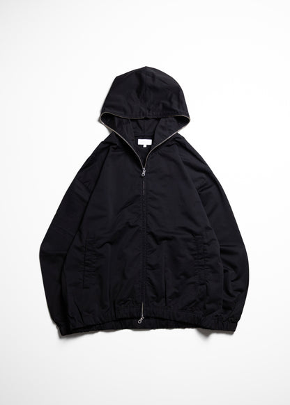 KANEMASA PHIL. 36G Nylon Hoodie ナイロン フーディー 正面 BLACK