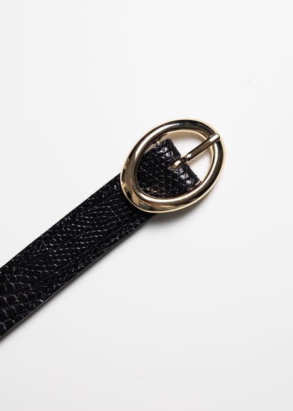 [BISOWN] LIZARD OVAL BELT