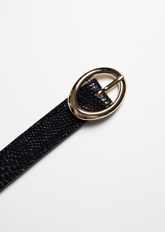 [BISOWN] LIZARD OVAL BELT