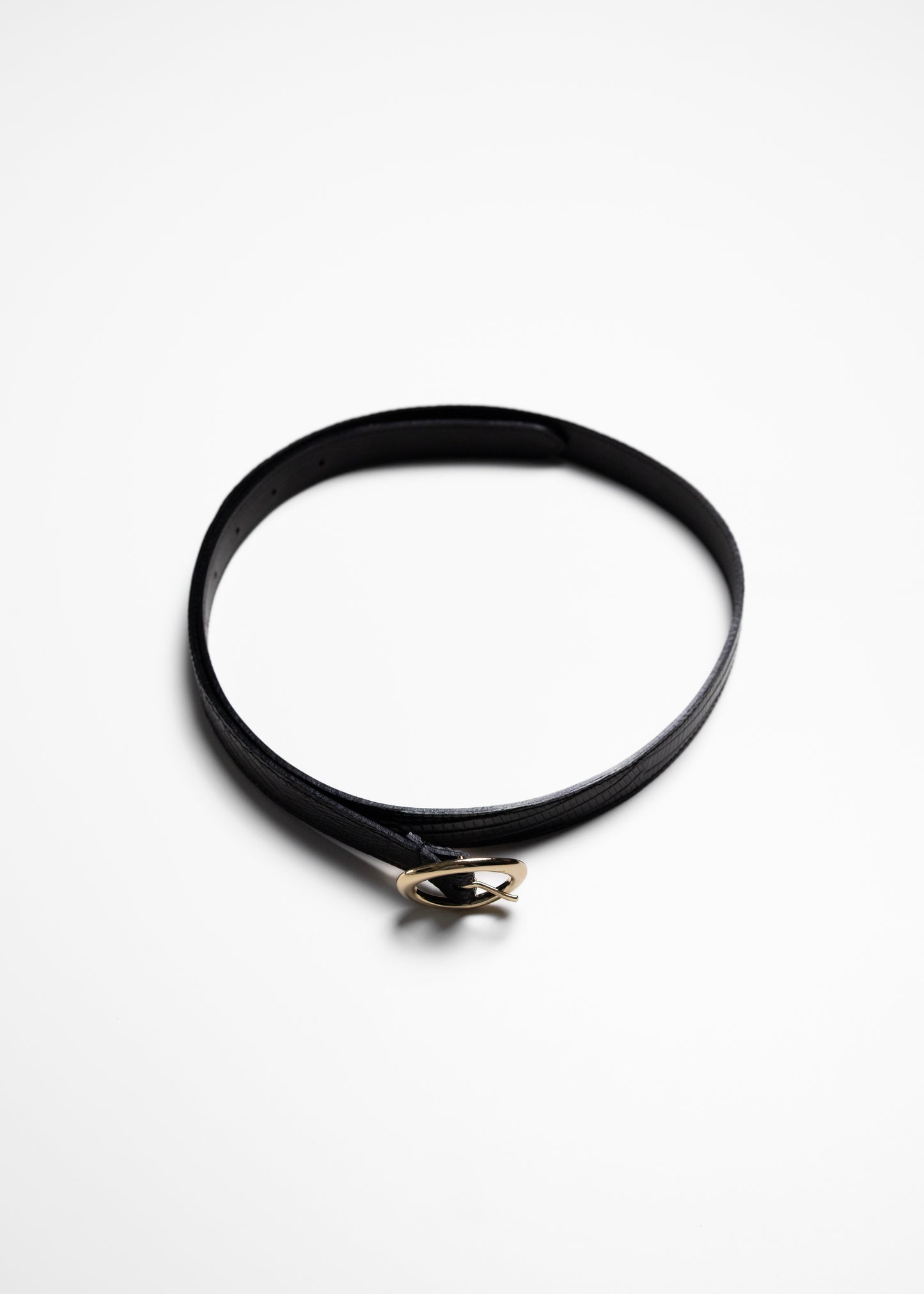 [BISOWN] LIZARD OVAL BELT