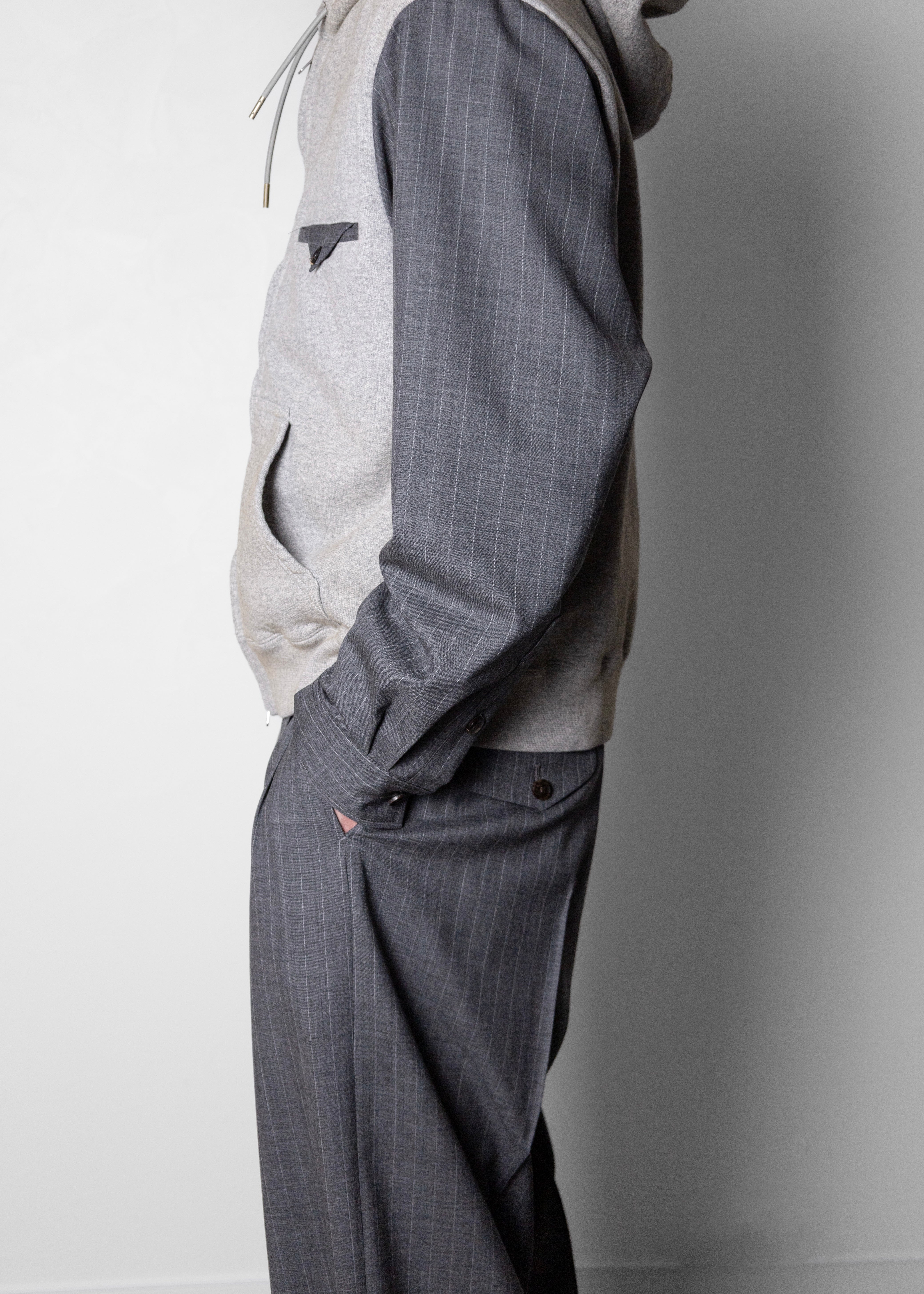 KHOKI （コッキ）Pleated Stripe Summer Wool Pants – process