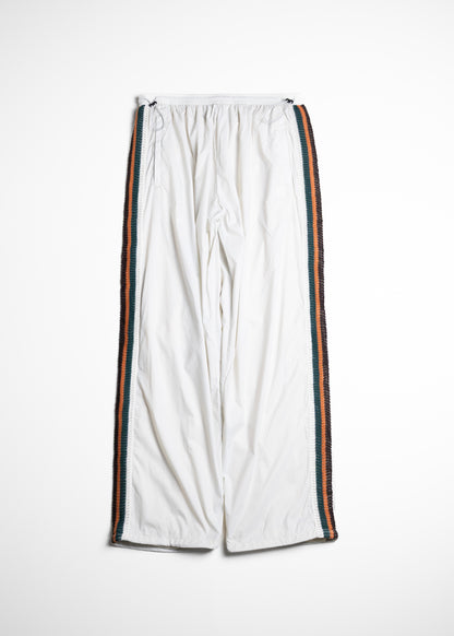 The DUFFER N NEPHEWS TRACK PANTS POLYESTER トラックパンツ 正面 WHITE