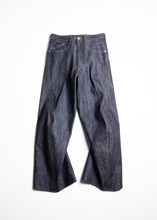 [NVRFRGT] 3D TWISTED WIDE LEG JEANS