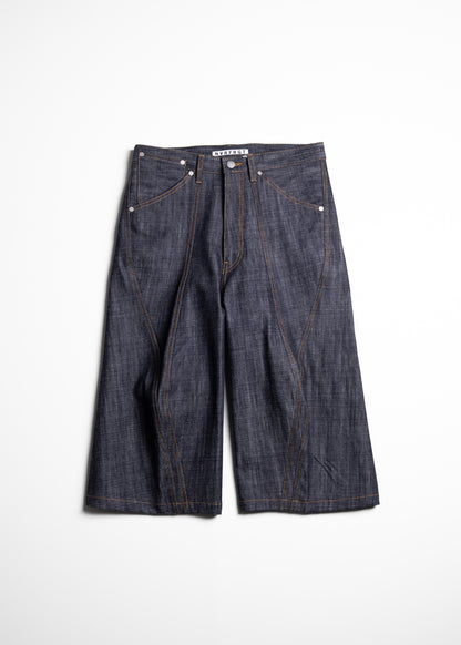 NVRFRGT 3D TWISTED JORTS デニム ショーツ 正面