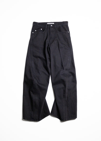 [NVRFRGT] 3D TWISTED WIDE LEG JEANS