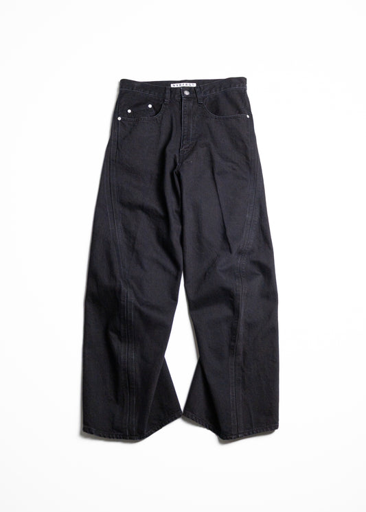 [NVRFRGT] 3D TWISTED WIDE LEG JEANS