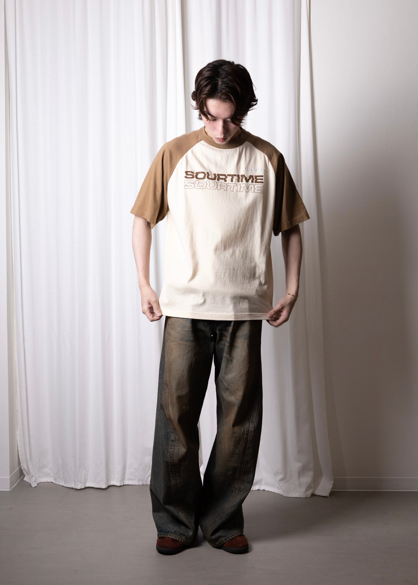 [NVRFRGT] 3D TWISTED WIDE LEG JEANS