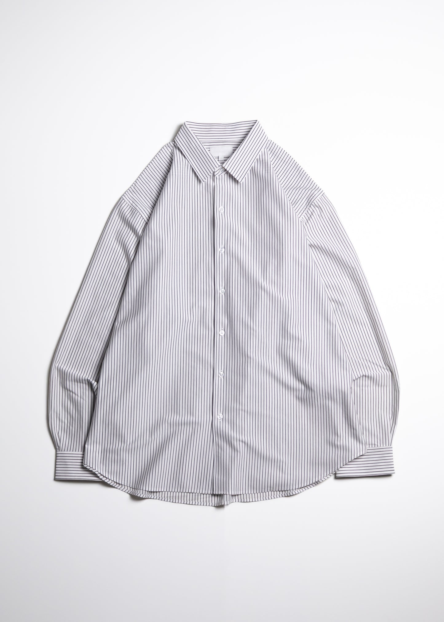 KANEMASA PHIL. 46G Stripe Atmosphere Shirt シャツ ストライプ 正面 PS BLACK