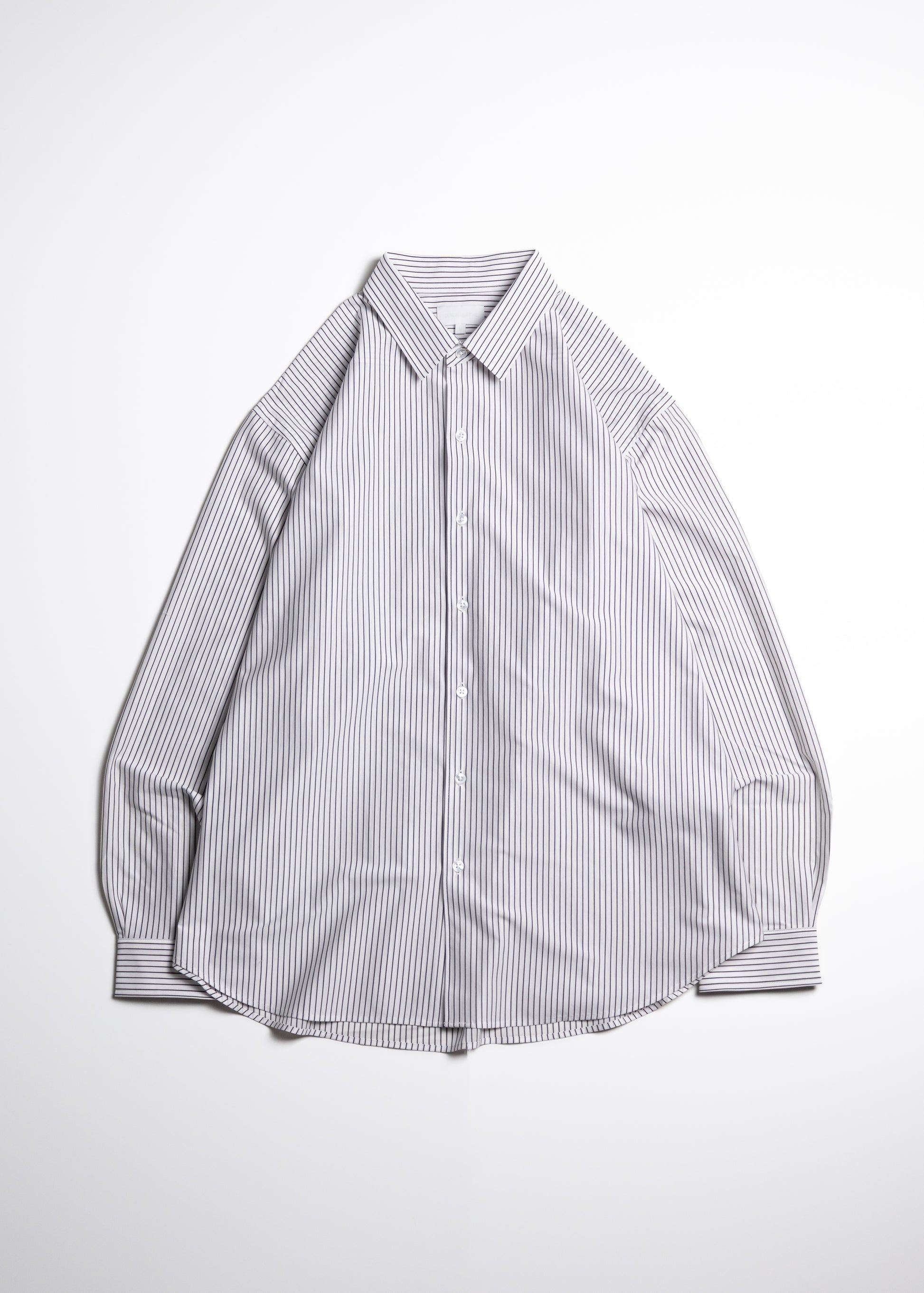 KANEMASA PHIL. 46G Stripe Atmosphere Shirt シャツ ストライプ 正面 PS BLACK