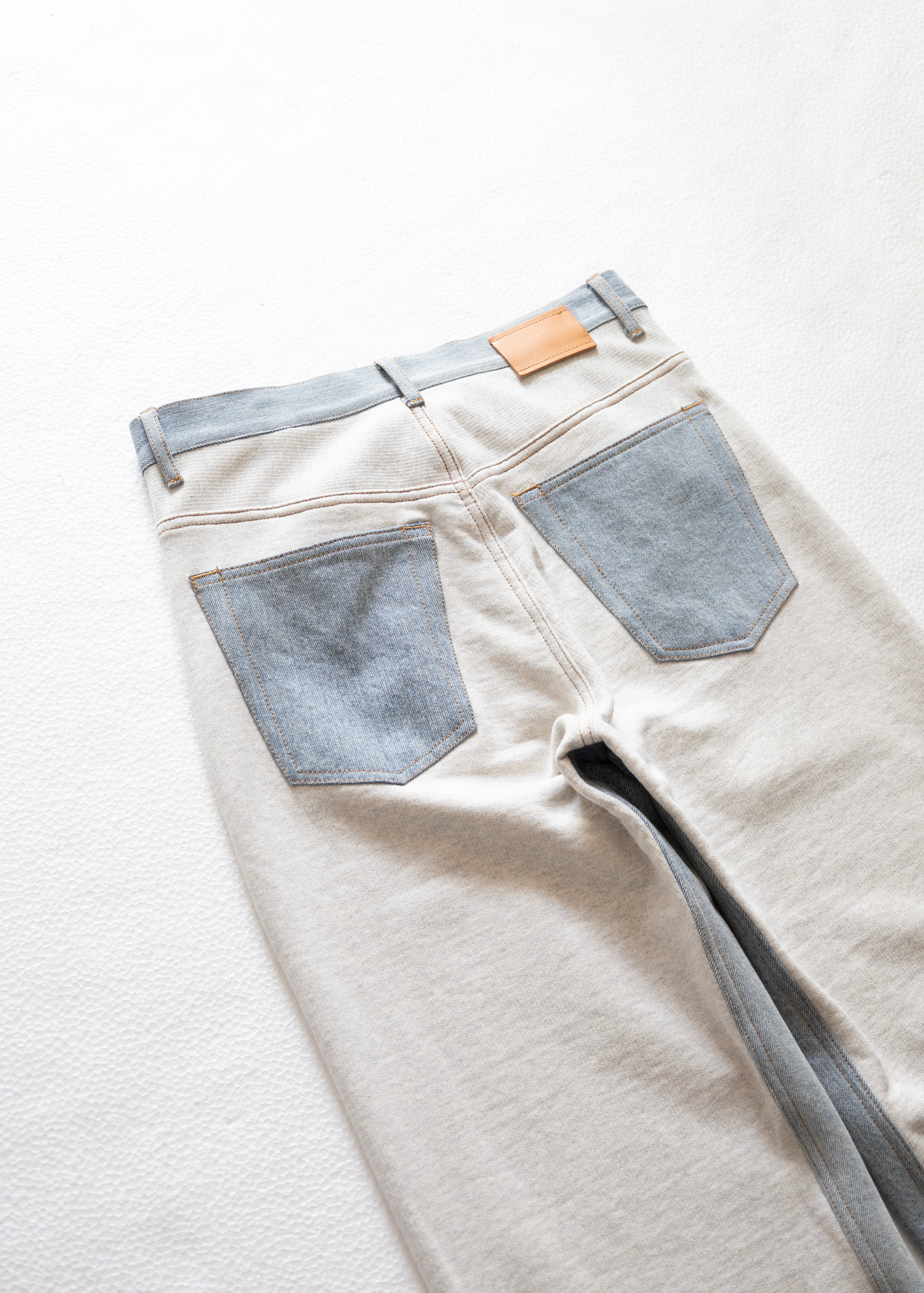 通販] KHOKI（コッキ） Denim patched sweat pants – process