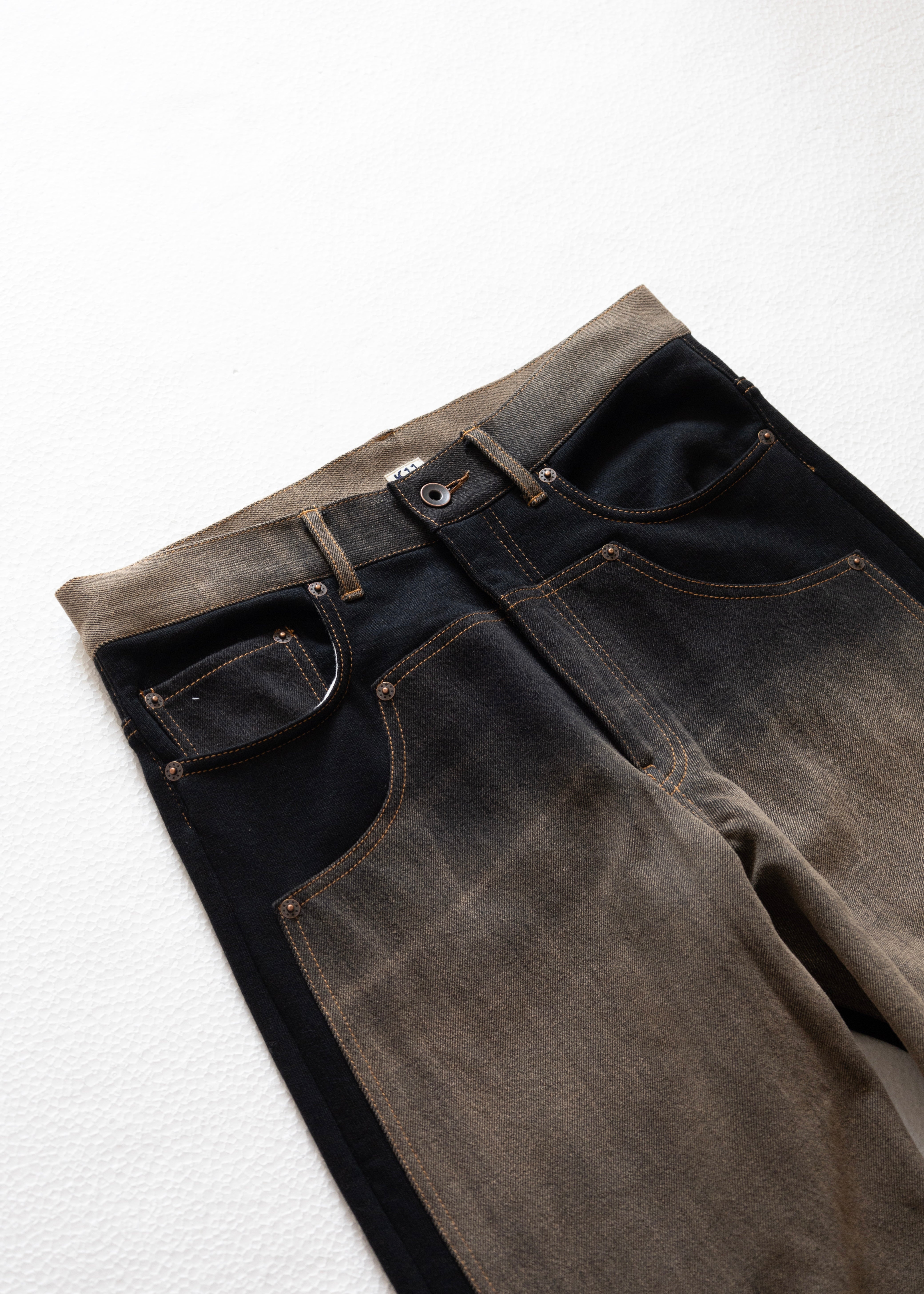 通販] KHOKI（コッキ） Denim patched sweat pants – process