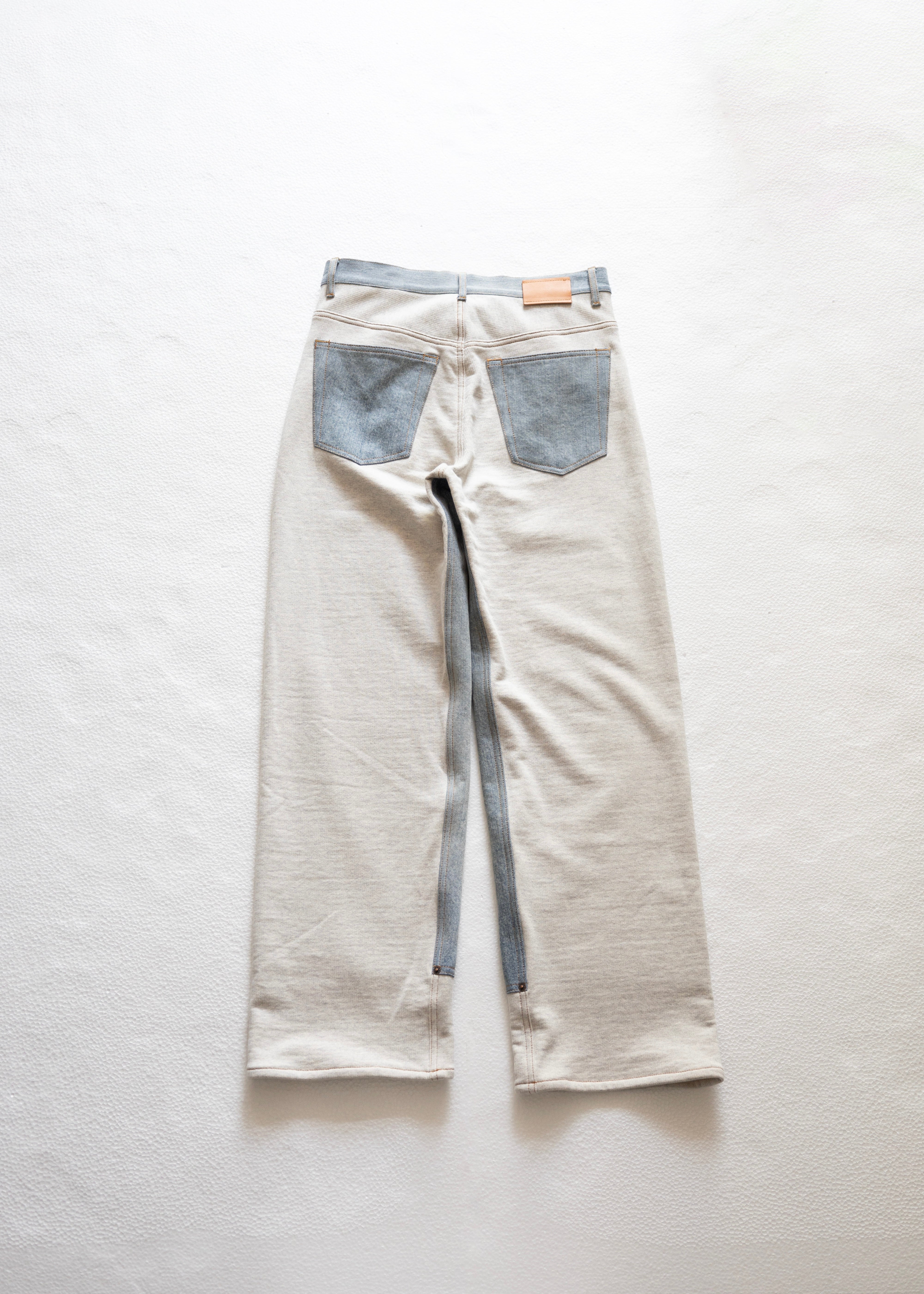 通販] KHOKI（コッキ） Denim patched sweat pants – process