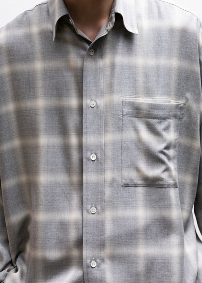ROTOL Ombre Wide Shirt for process シャツ オンブレチェック 正面 別注 着用 175cm SIZE 2