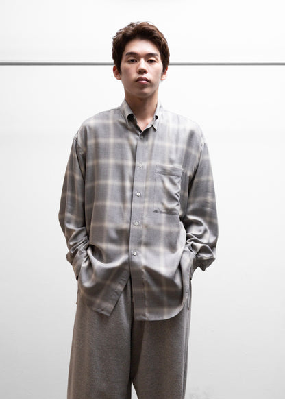 ROTOL Ombre Wide Shirt for process シャツ オンブレチェック 正面 別注 着用 175cm SIZE 2