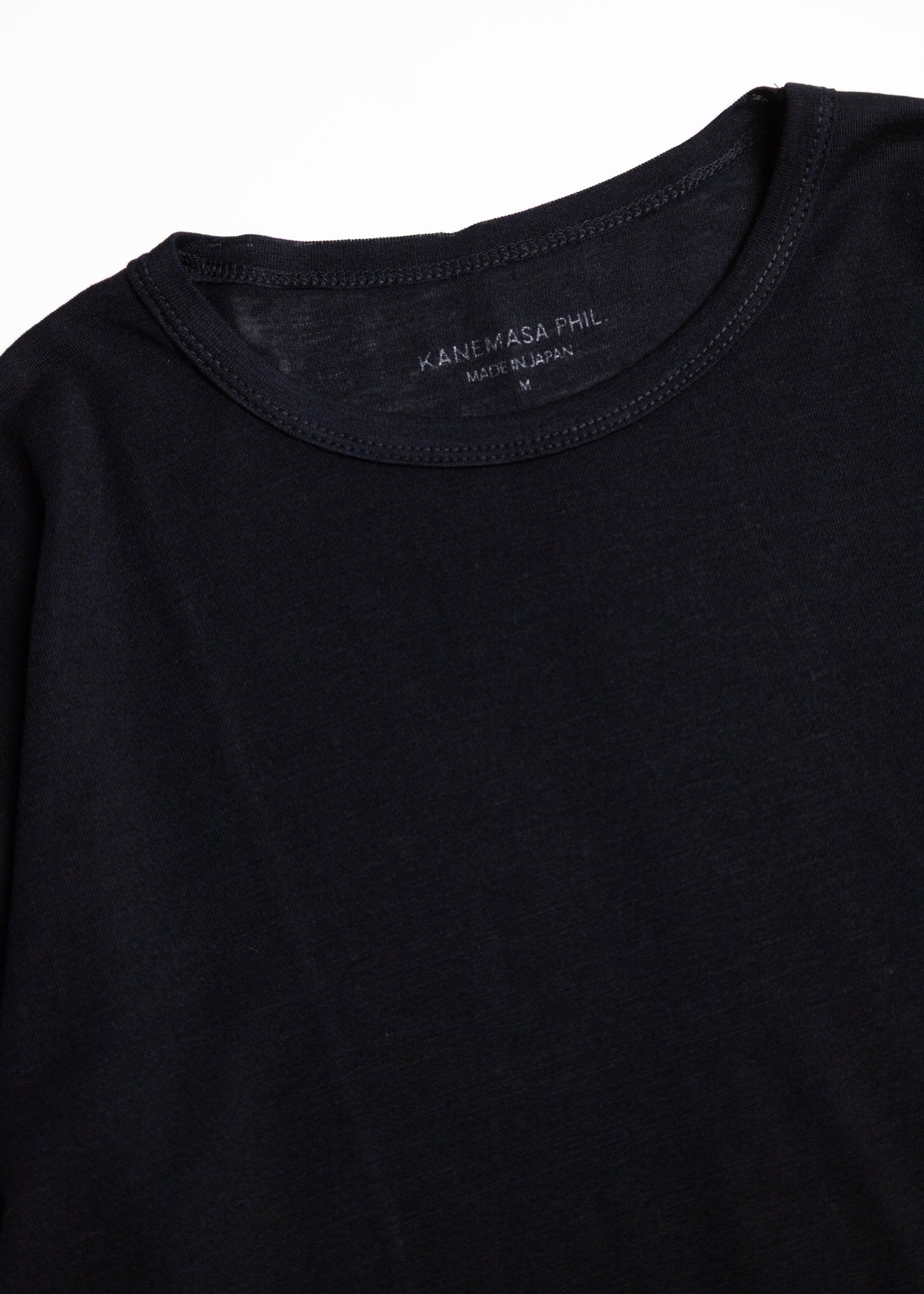KANEMASA PHIL. 18G Wool Pack Tee Tシャツ ウール 正面 首元