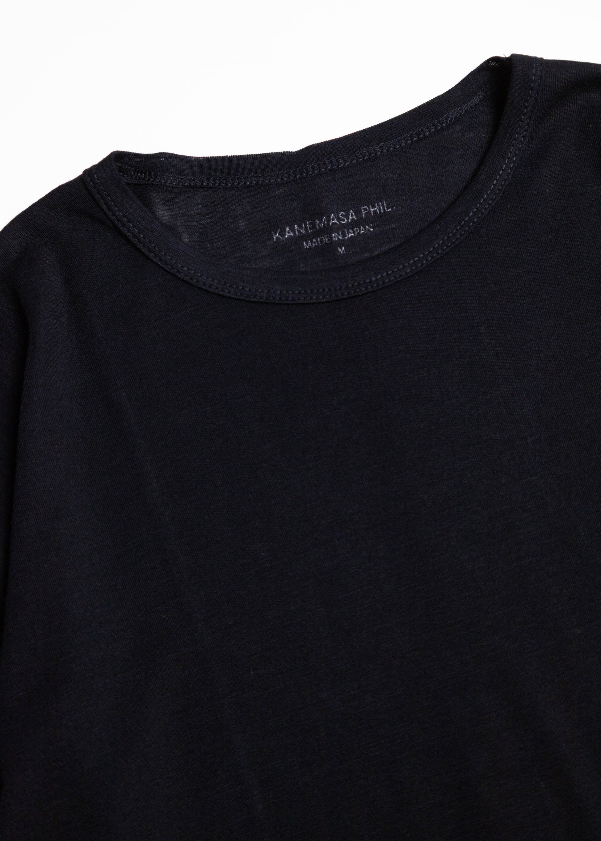 KANEMASA PHIL. 18G Wool Pack Tee Tシャツ ウール 正面 首元