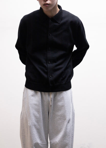 ROTOL Cashmere Blend Knit Shirt ニット シャツ 正面 BLACK 着用 175cm SIZE 2