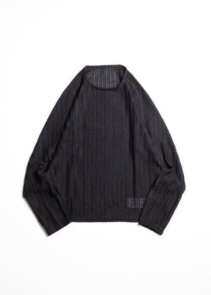OPPOSE DUALITY Long Sleeve T-shirts Wave ロンT メッシュ ブラック  正面 