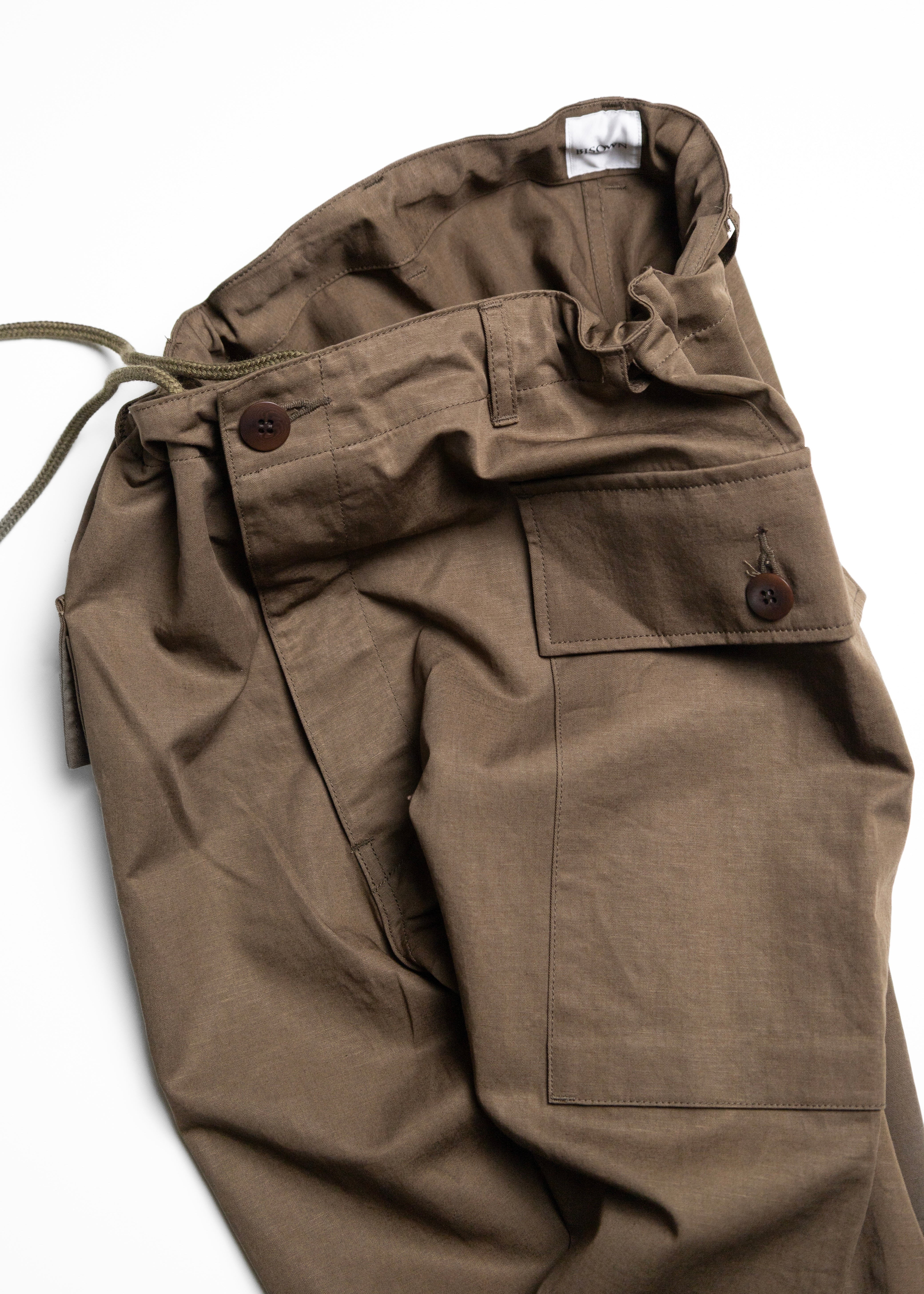 BISOWN（ビソウン）COTTON LINEN M43 TROUSERS – process