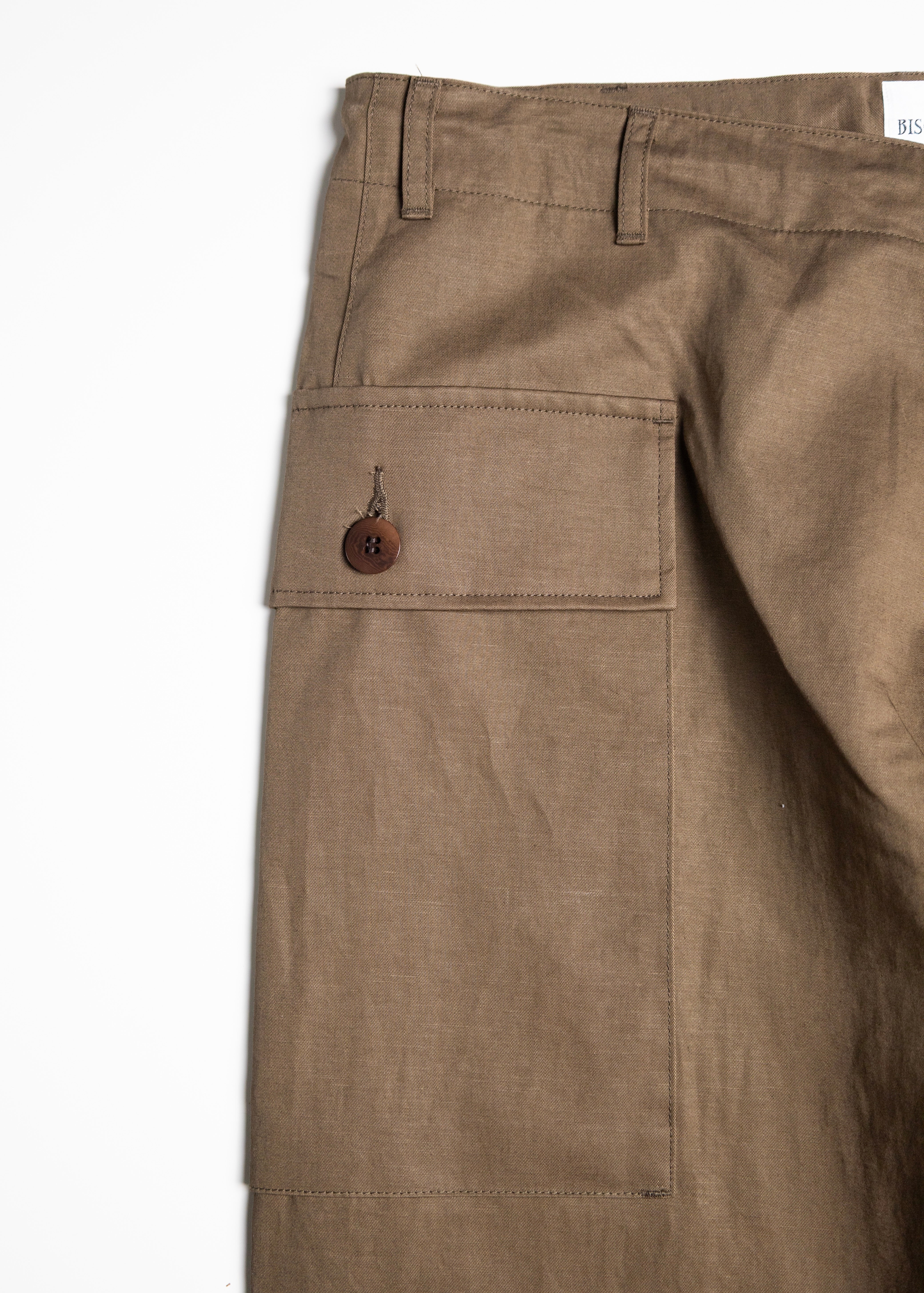 BISOWN（ビソウン）COTTON LINEN M43 TROUSERS – process