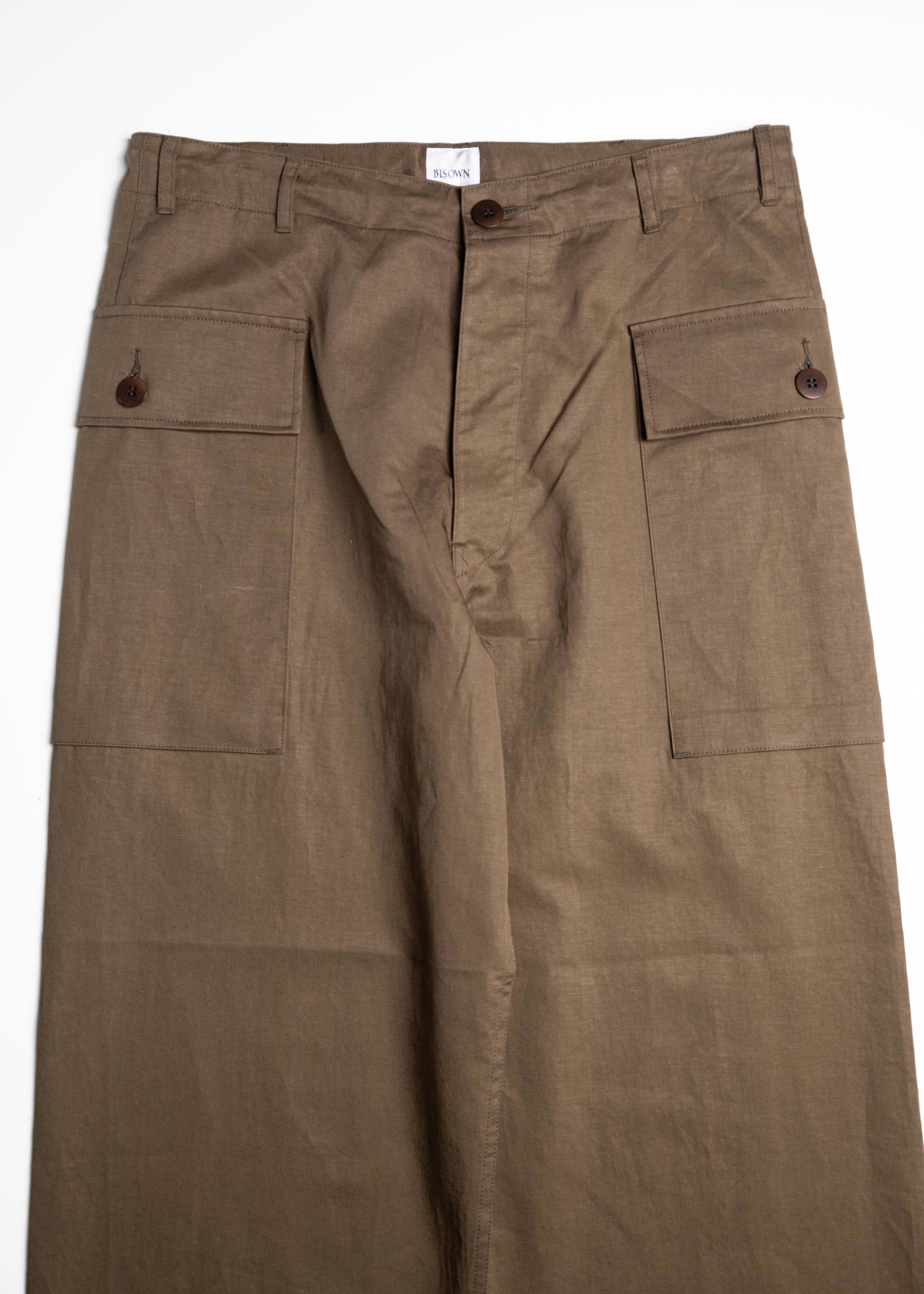BISOWN（ビソウン）COTTON LINEN M43 TROUSERS – process