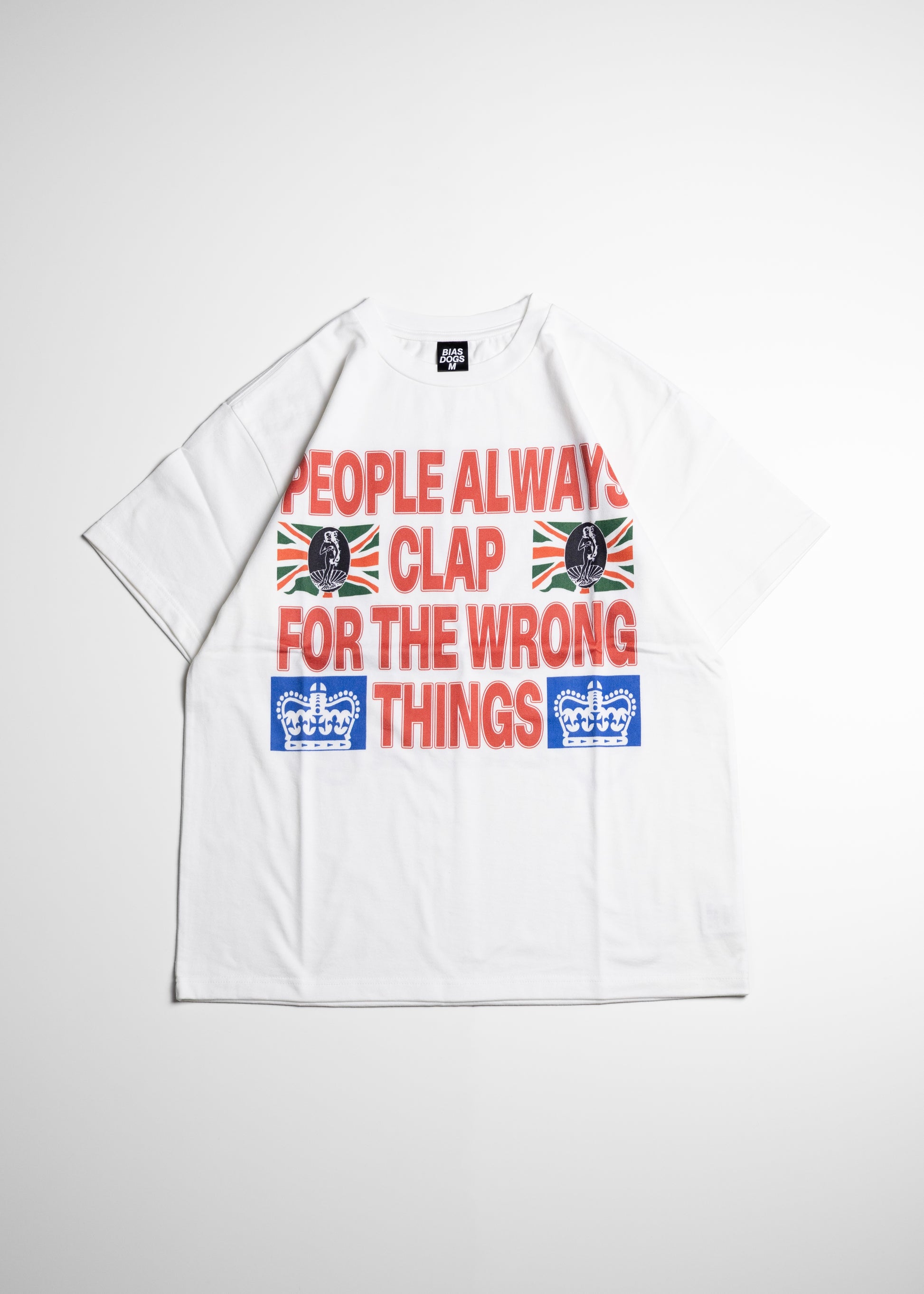 BIAS DOGS NAPPY Tシャツ ホワイト 正面