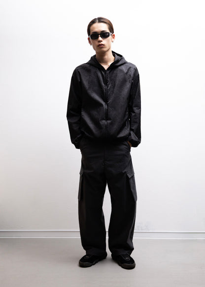 ryaw Inverted Pleat SHELL ナイロン シェル ブラック 正面. 着用モデル SIZE3