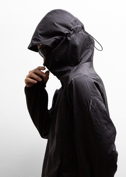 ryaw Inverted Pleat SHELL ナイロン シェル ブラック 側面 着用モデル SIZE3