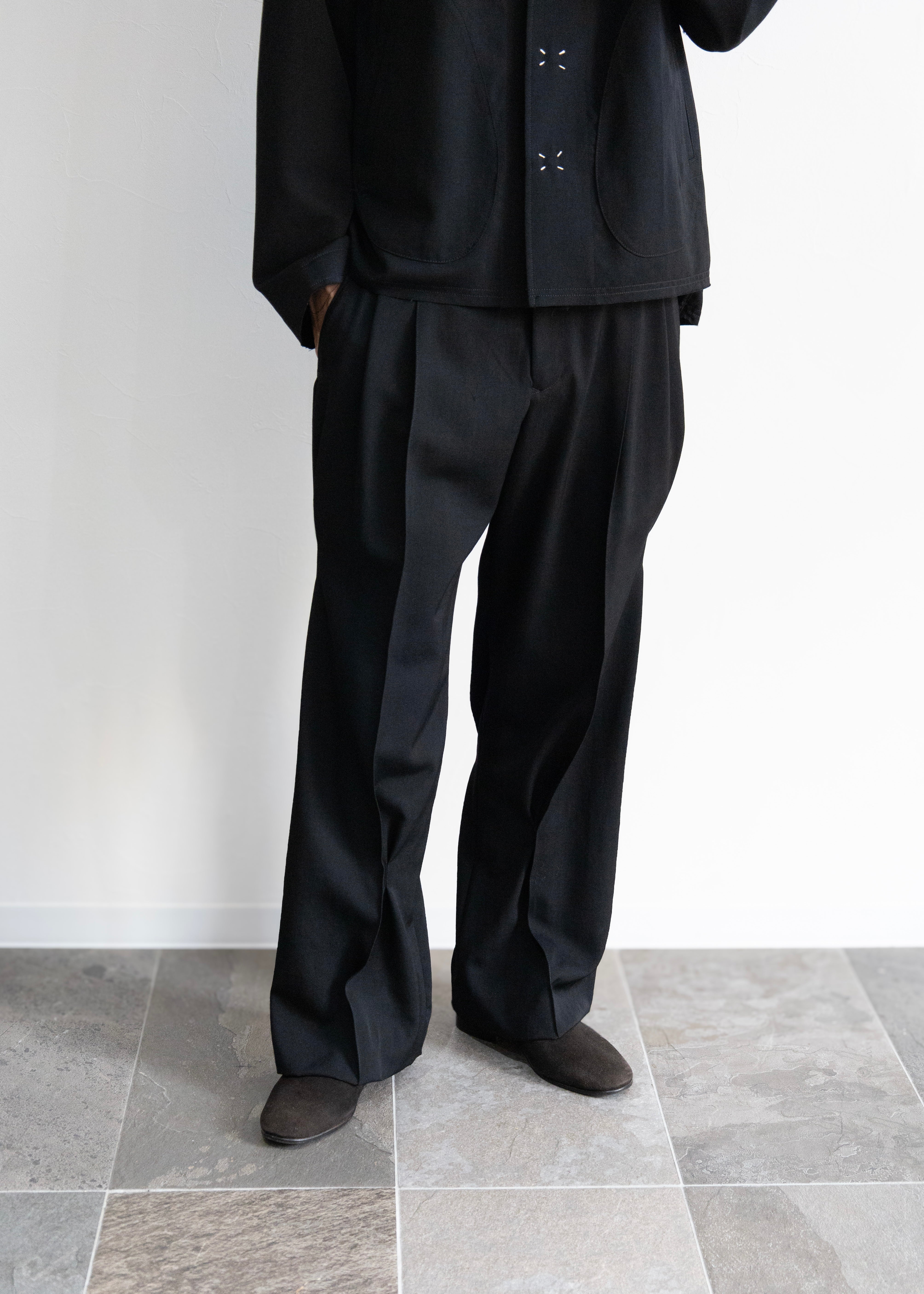 通販] KHOKI（コッキ） Pleat-detail pants – process