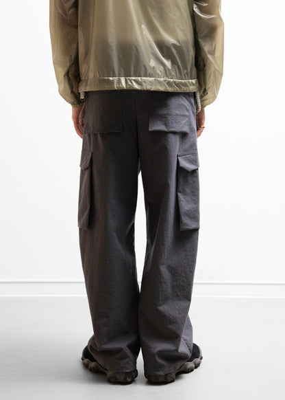 ryaw Sy cargo PANTS カーゴパンツ ナイロン グレー 背面 着用モデル SIZE1