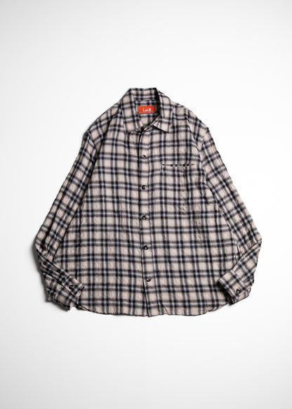 Laid.B Wet Rag Check Shirts チェックシャツ ベージュ 正面