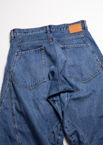[KHOKI] 3D cutting denim pants
