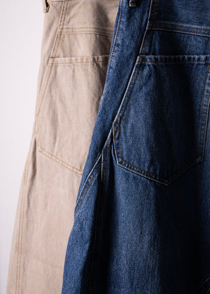 [KHOKI] 3D cutting denim pants