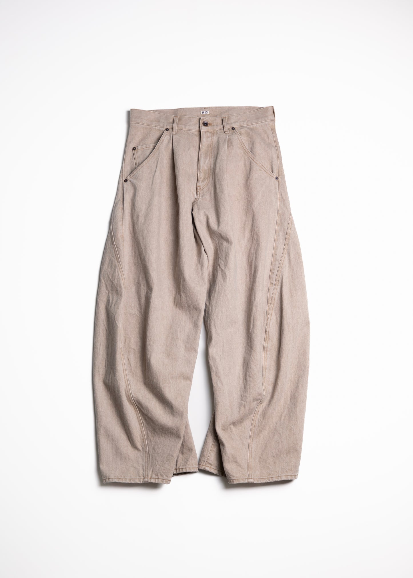 [KHOKI] 3D cutting denim pants