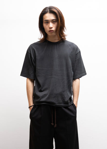 refomed 10WASH FORMED TEE ”OVER” Tシャツ ブラック 正面 モデル着用 180cm SIZE 1