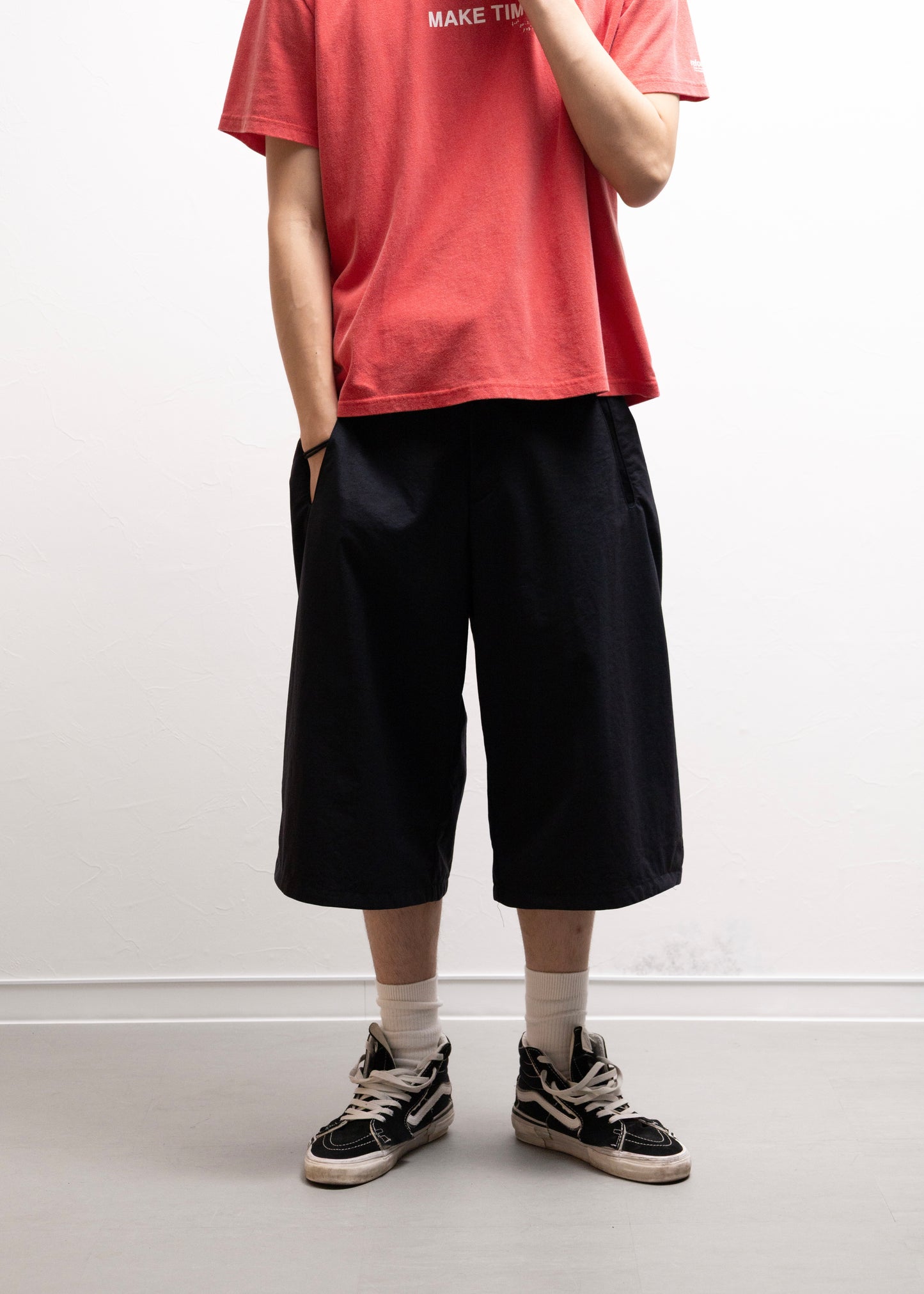 ryaw Sy SHORTS ナイロン ショーツ ブラック 正面 着用モデル 180cm SIZE 2