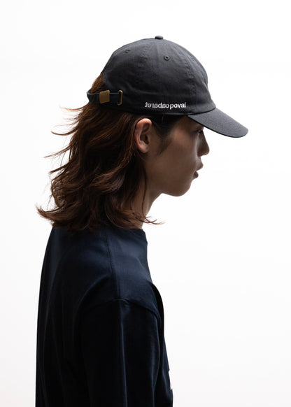 CABARET POVAL 3G Logo 6-Panel Cap キャップ ロゴ ブラック チャコール 側面　着用モデル180cm 