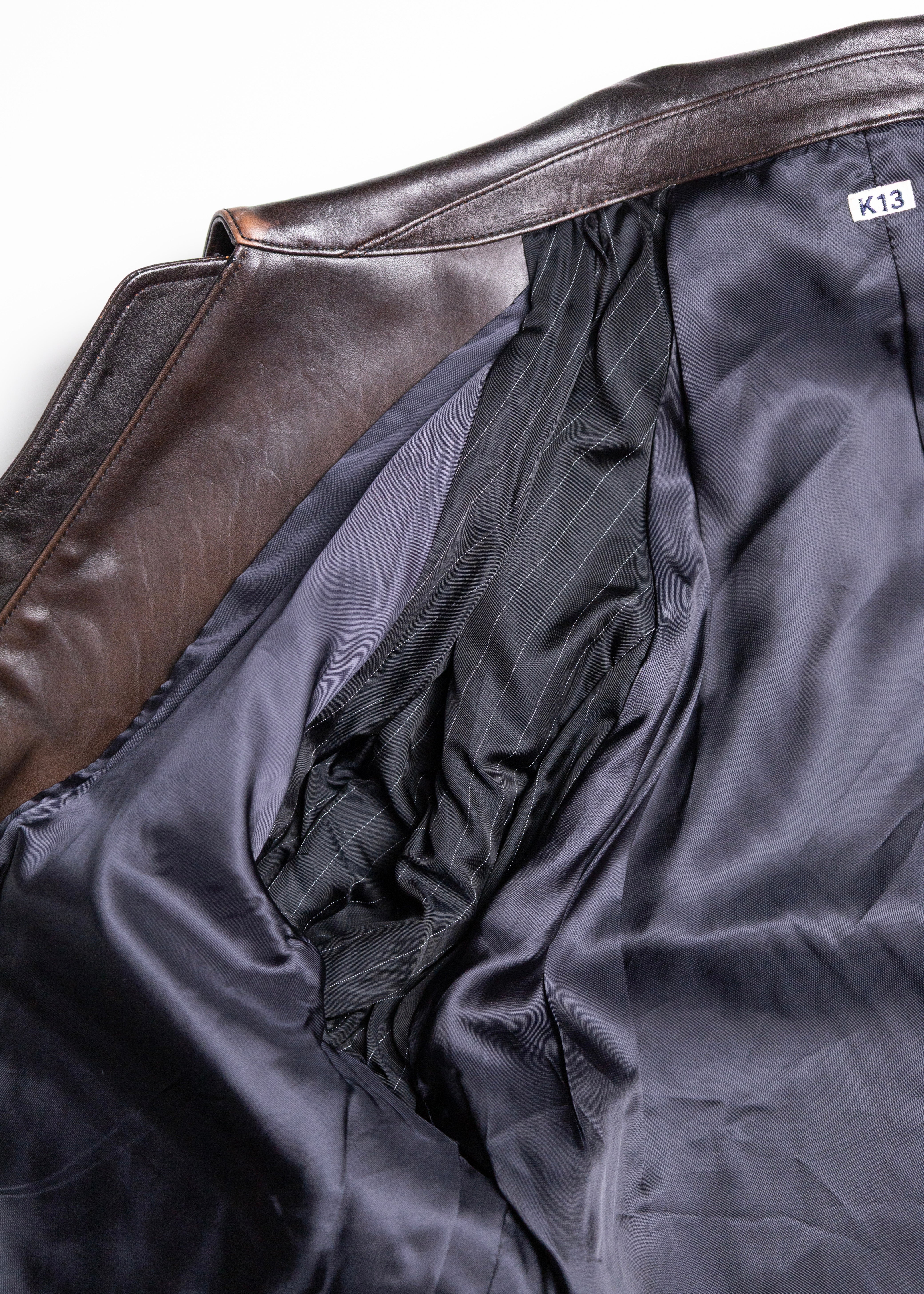 KHOKI （コッキ）Vintage-eﬀect leather jacket – process