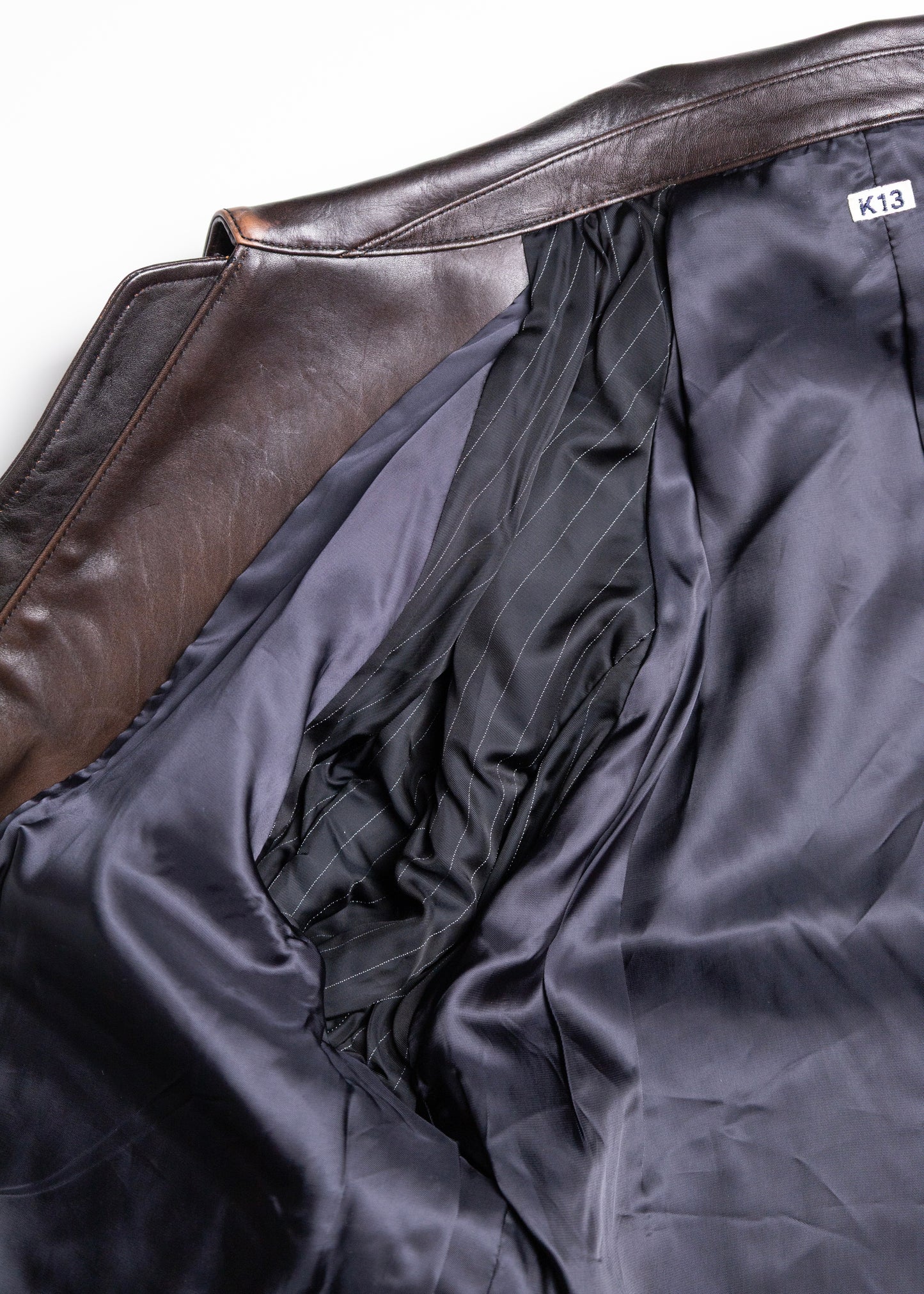 [KHOKI] Vintage-effect leather jacket