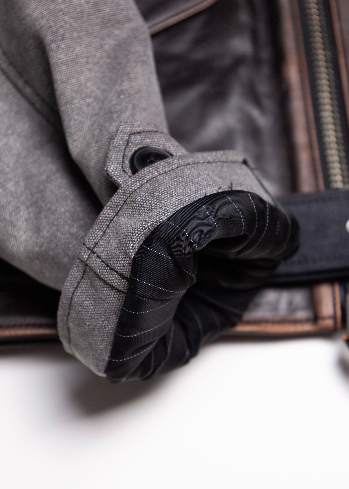 [KHOKI] Vintage-effect leather jacket