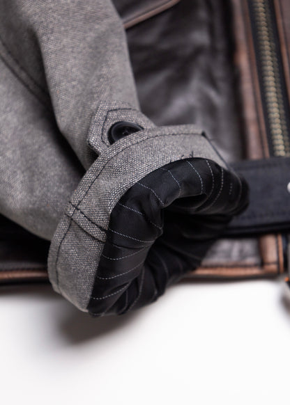 [KHOKI] Vintage-effect leather jacket