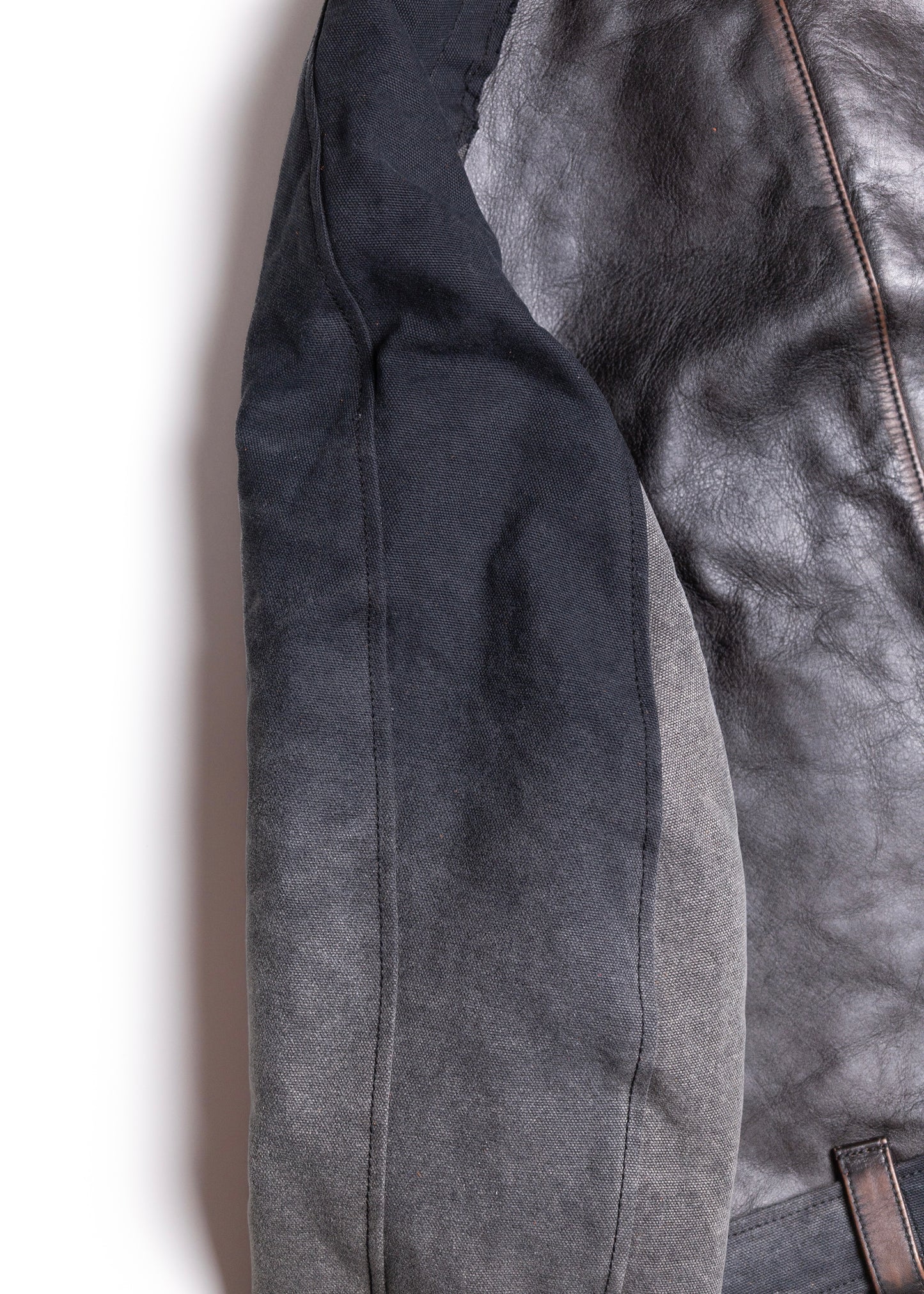[KHOKI] Vintage-effect leather jacket