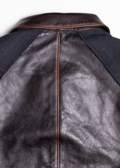 [KHOKI] Vintage-effect leather jacket