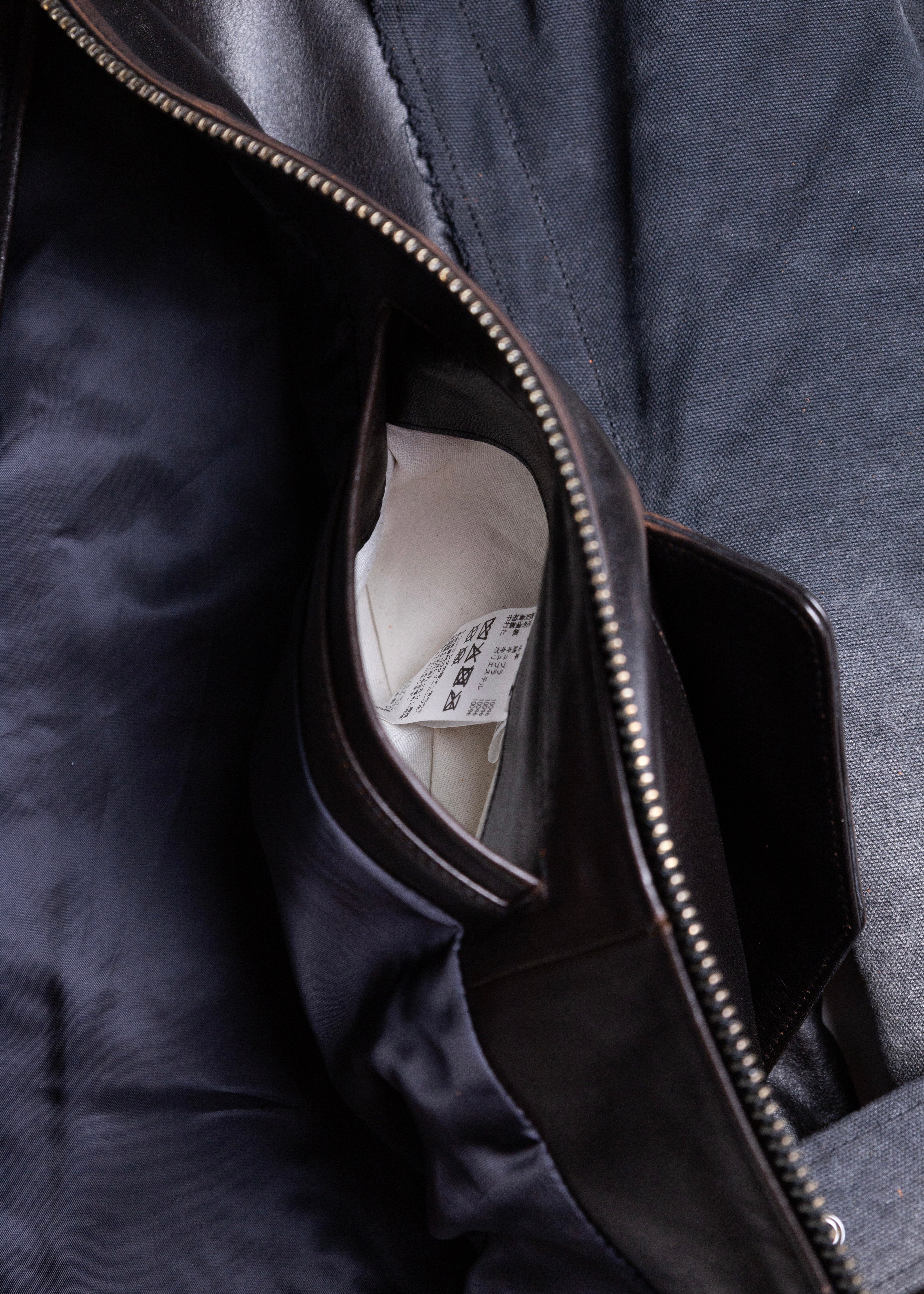 KHOKI （コッキ）Vintage-eﬀect leather jacket – process