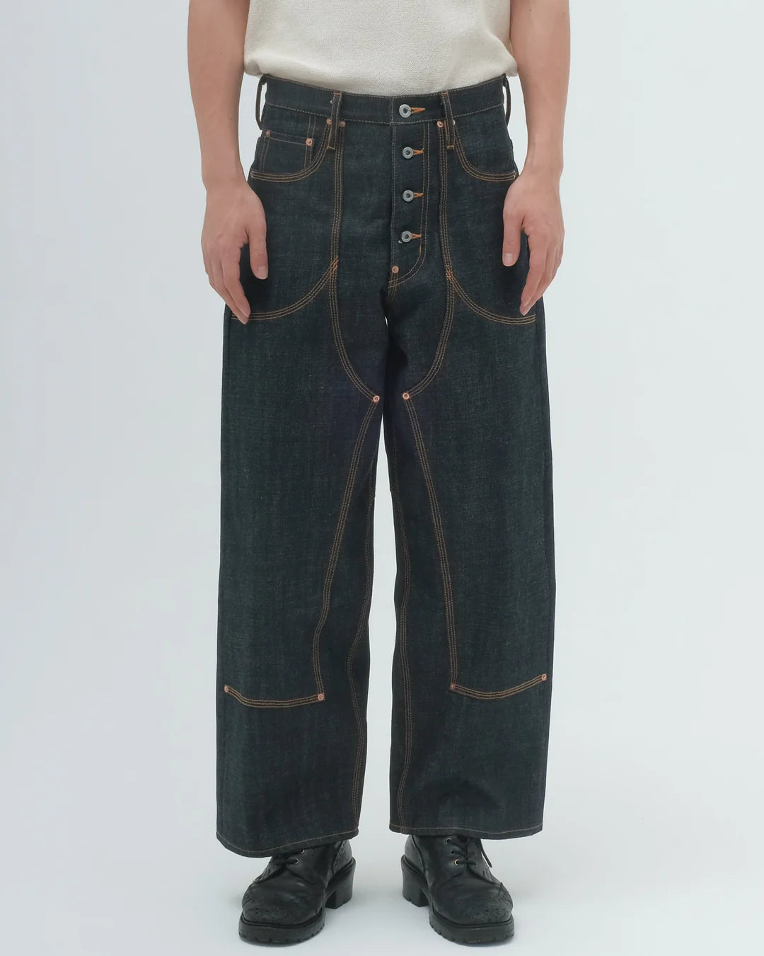 [SUGARHILL] CLASSIC DOUBLE KNEE DENIM PANTS
