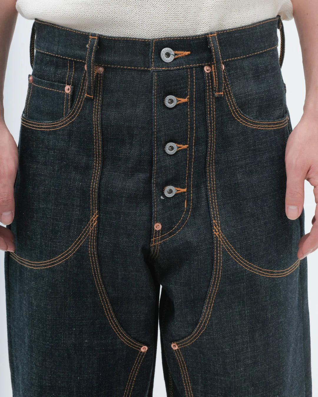 [SUGARHILL] CLASSIC DOUBLE KNEE DENIM PANTS