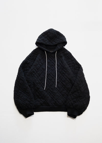 [my beautiful landlet] QUILTED JACQUARD PULLOVER HOODIE