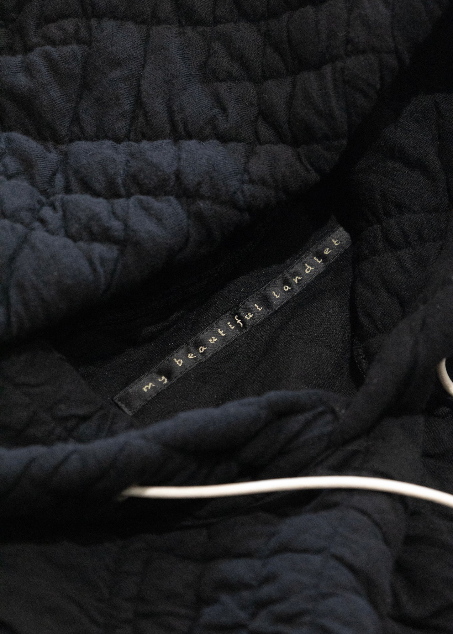 [my beautiful landlet] QUILTED JACQUARD PULLOVER HOODIE