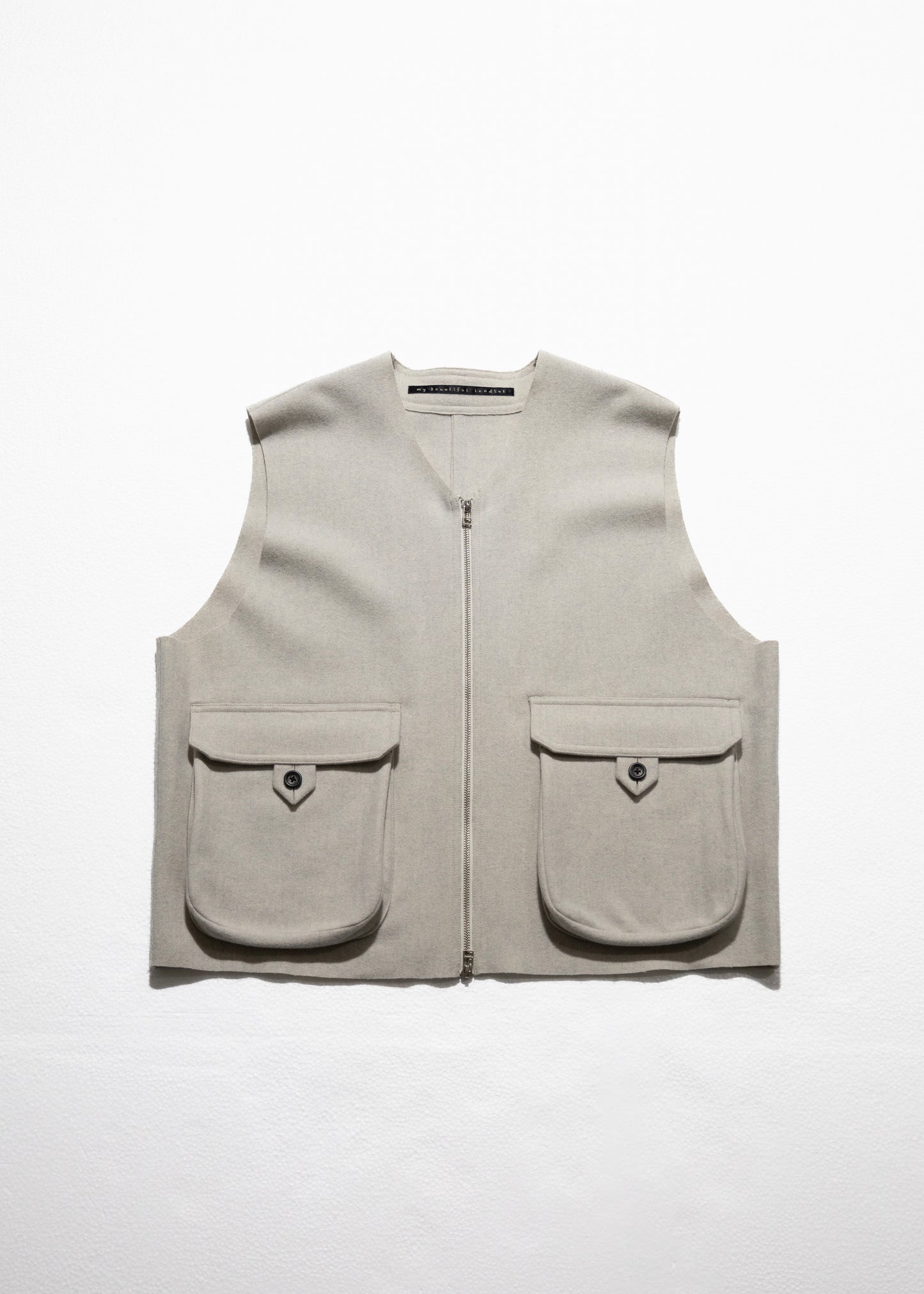 [my beautiful landlet] MELTON FABRIC ZIP VEST